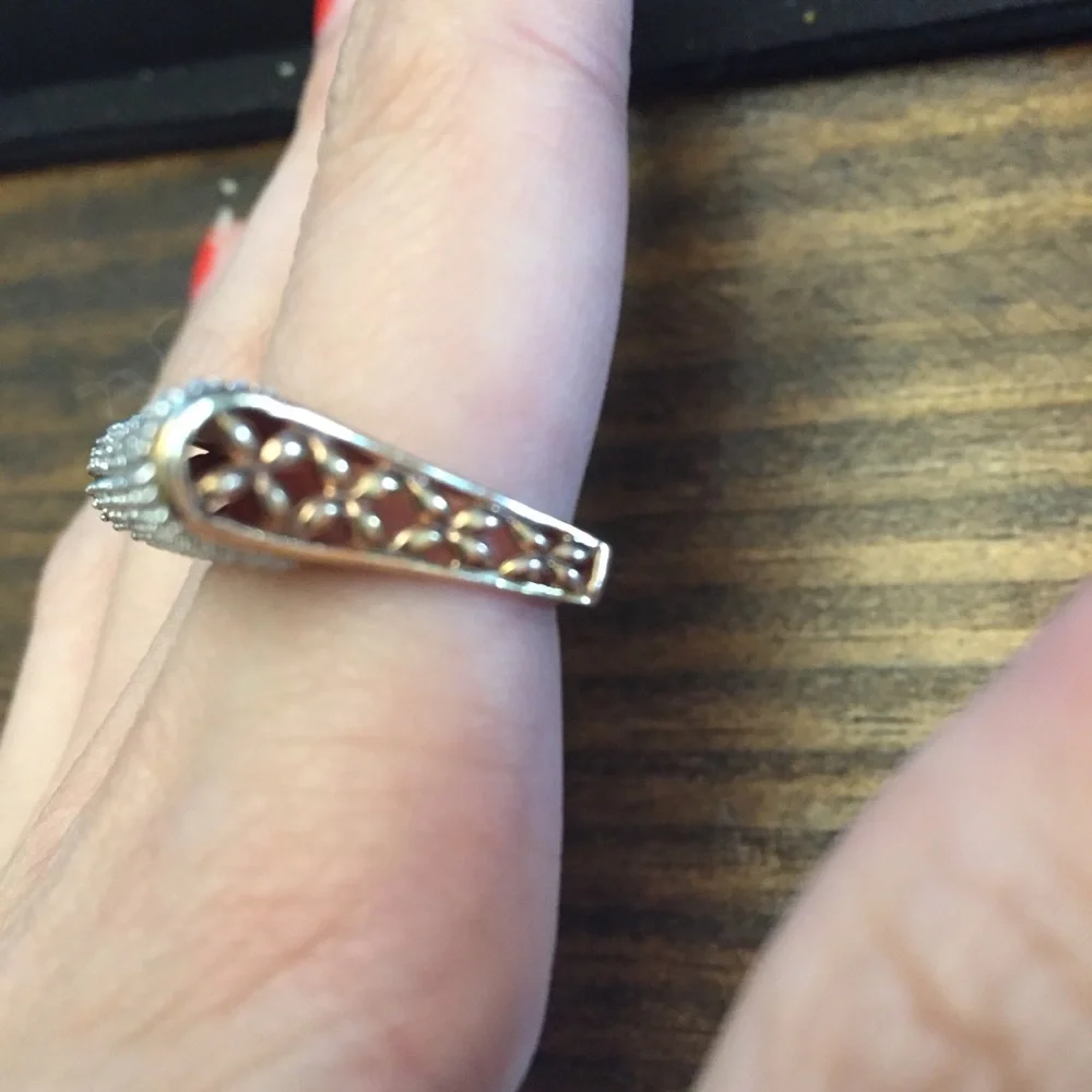 Two-Tone Rose Gold and Silver Statement Ring